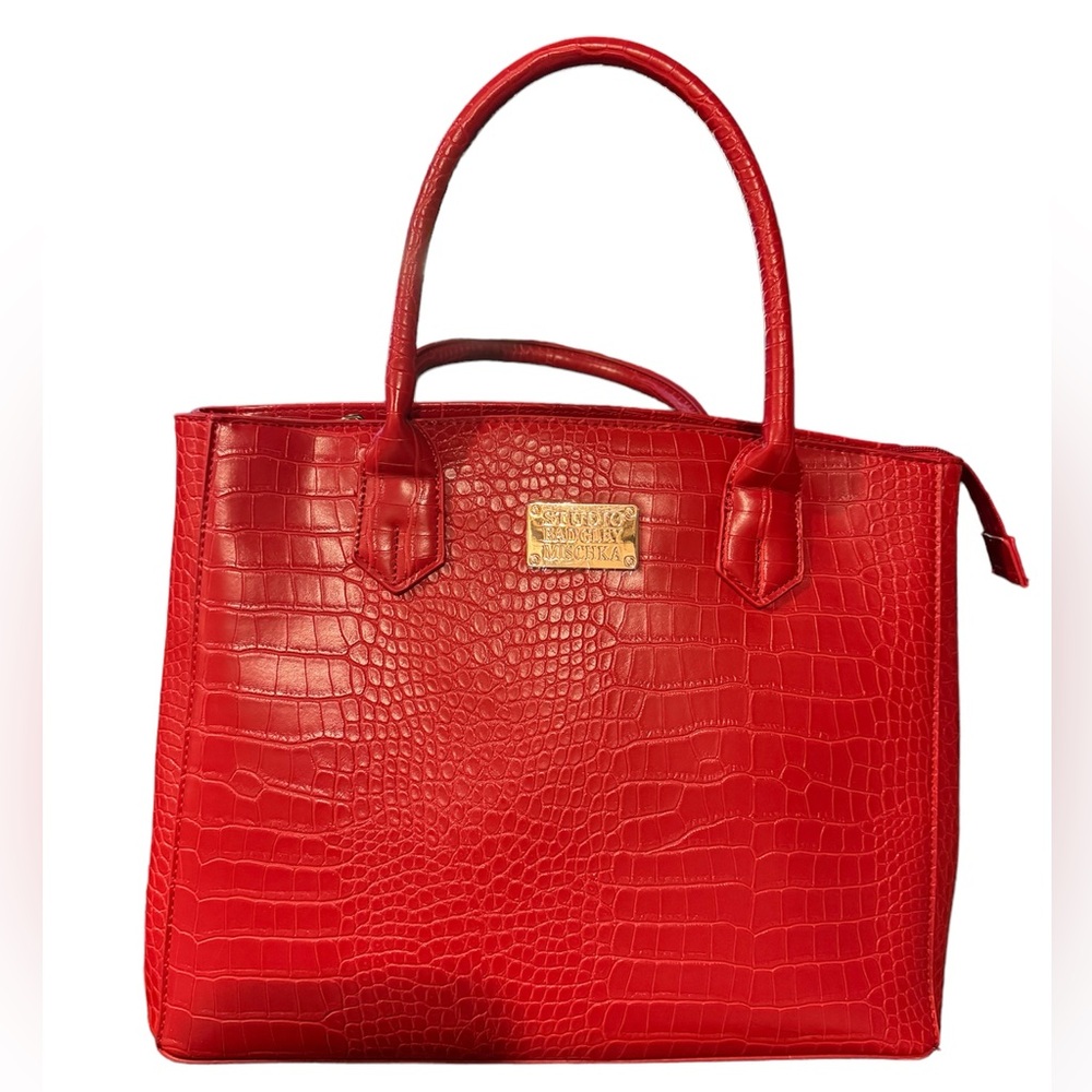 PRICE CUT!!!Badgley Mischka Large Tote; NWOT; Gorgeous RED! Nice size tote.